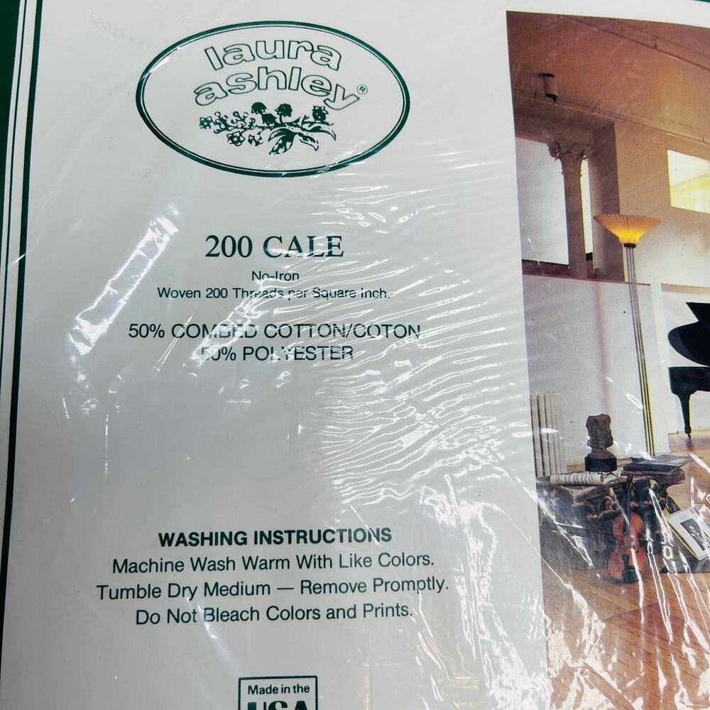 Laura Ashley Twin Flat Sheet/Fitted Sheet Set Nutmeg Navy New woven 200 threads - Picture 6 of 6